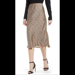 NWT Leith Satin Midi Skirt - Size S - Leopard